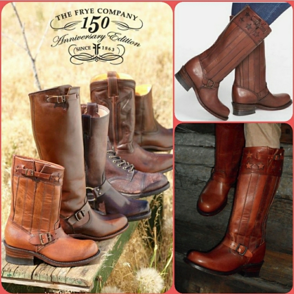 FRYE Stars & Stripes Anniversary Patriotic Black Label Americana USA Campus Boho - Picture 6 of 12